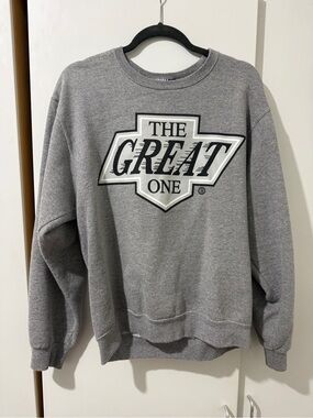 Breezy Excursion Grey Crewneck Sweatshirt with 'The Great One' Graphic